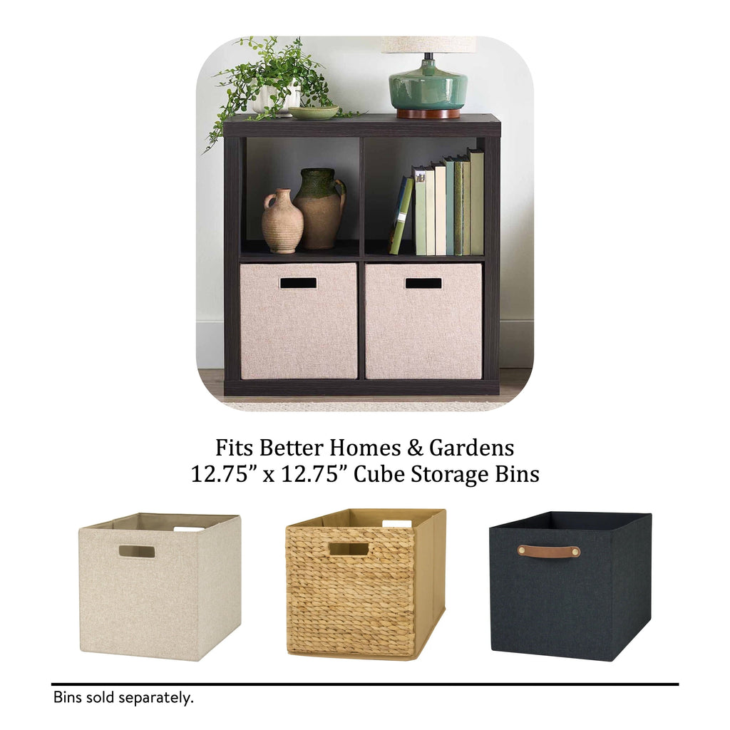 Better Homes & Gardens 4 Cube Storage Organizer, White Texture