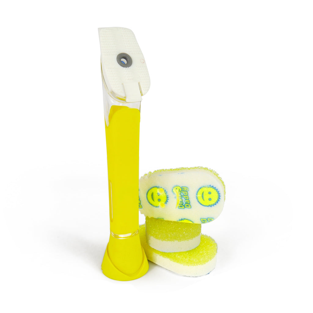 Dish Daddy Non-Scratch Sponge Dishwand with Non-Scratch Scrub Dishwand Refills, 3 Count