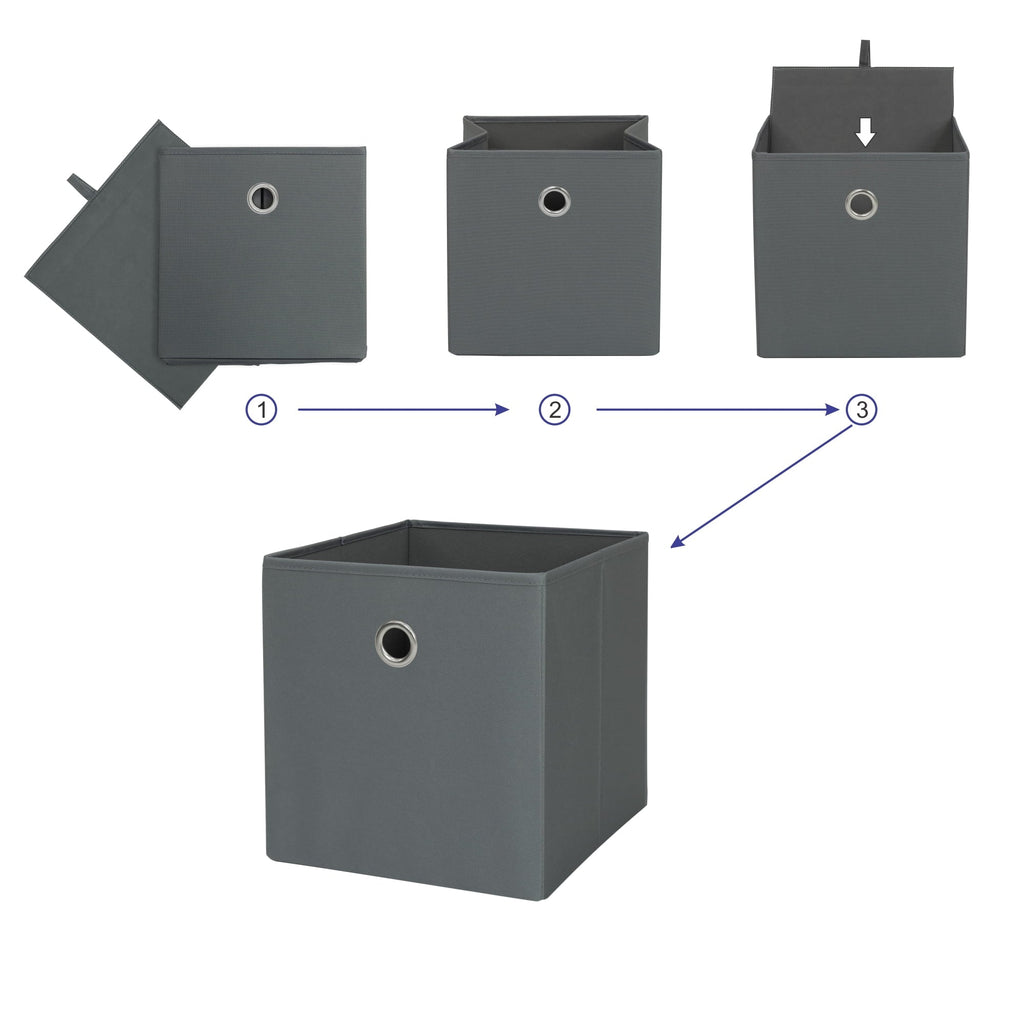 Collapsible Fabric Cube Storage Bins (10.5" x 10.5"), Blue Cove, 4 Pack