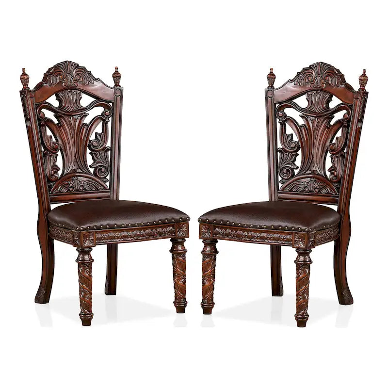 Abeena Traditional Cherry Solid Wood Side Chairs (Set of 2) by