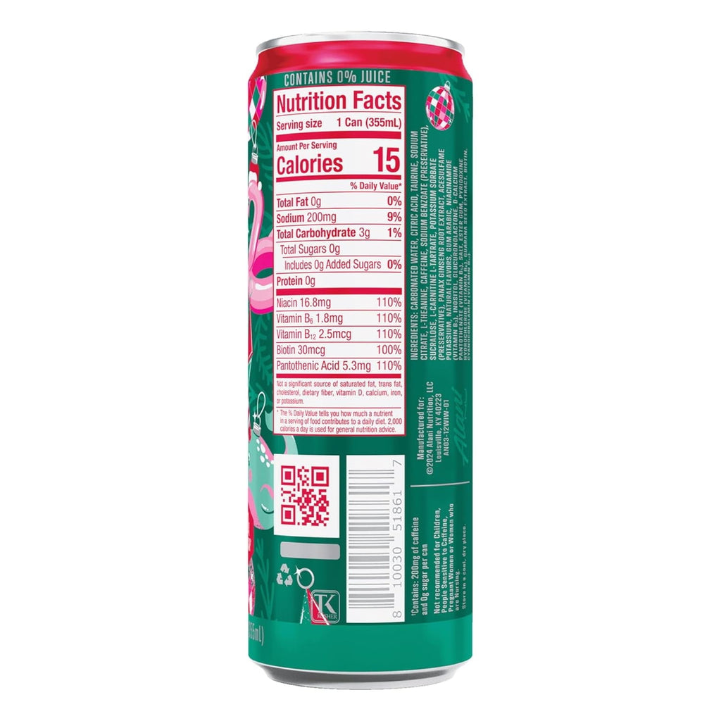 New Alani Energy Drink Variety Pack Pink Slush, Blue Slush, Cherry Slush, Orange Kiss, Winter Wonderland, Dream Float, Sugar-Free, 12 fl oz Low-Calorie Energy Boost Drink (Pack of 6)