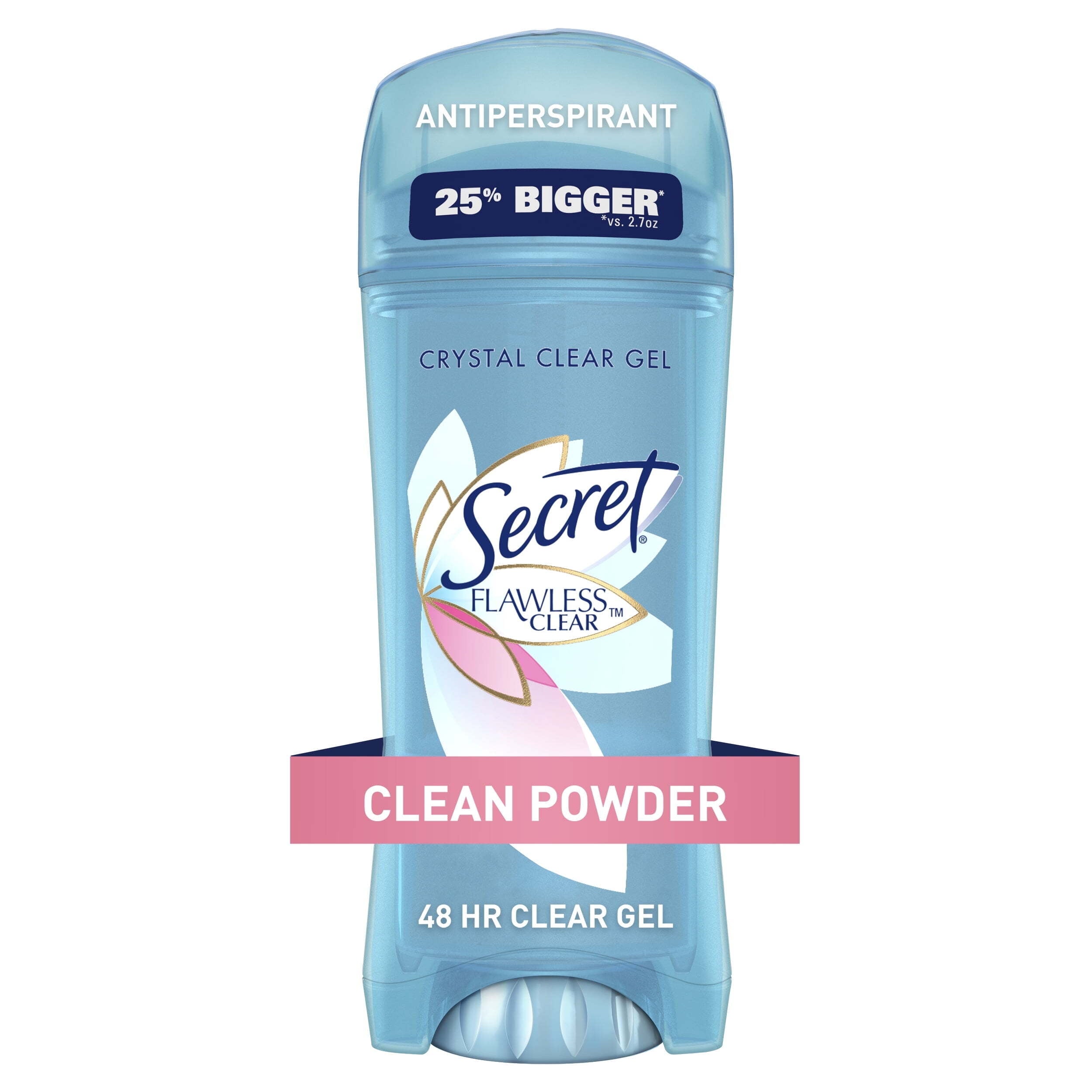 Flawless Clear Gel Antiperspirant and Deodorant for Women, Clean Powder, 3.4 oz