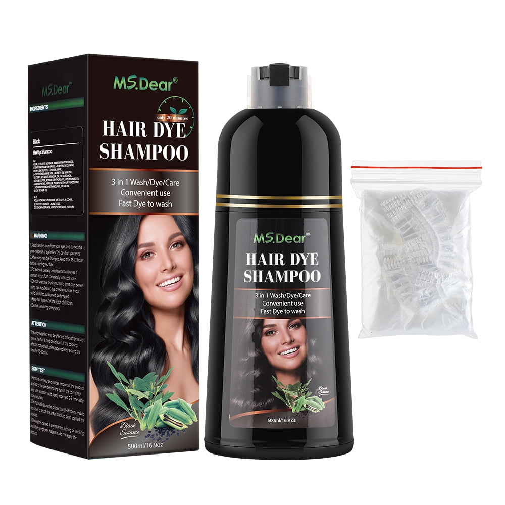 Color Shampoo, Dye Shampoo Coconut Oil Essence Moisturizing 500ml (Coffee)