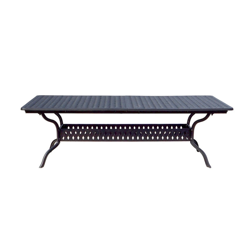 Nassau 11-Piece Patio Dining Set (with 2 Swivel Rockers) and 42 x 92 / 42 x 120 Rectangular Extension Dining Table