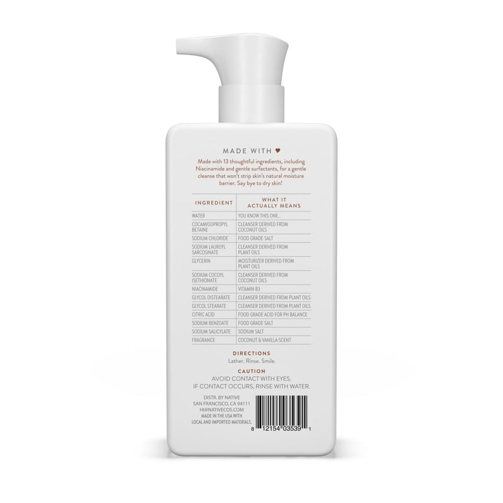 Moisturizing Facial Cleanser, Coconut & Vanilla, Sulfate Free, for All Skin Types, 12 fl oz