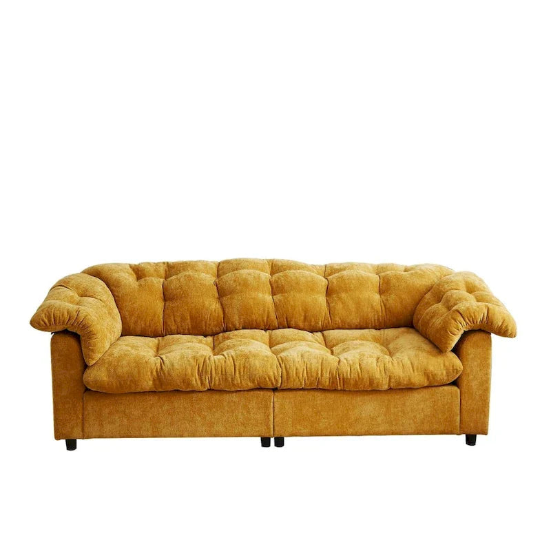 99.2 Chenille Comfort Deep Seat Sofa, Upholstered Fluffy Cloud Sofa