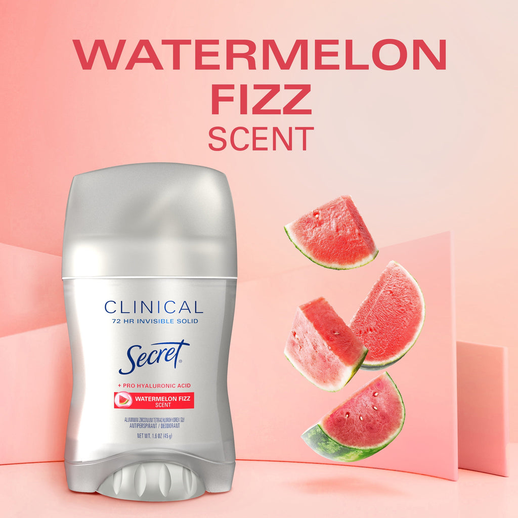Clinical 72 HR Invisible Solid Antiperspirant Watermelon Fizz with Pro-Hyaluronic Power 1.6 oz