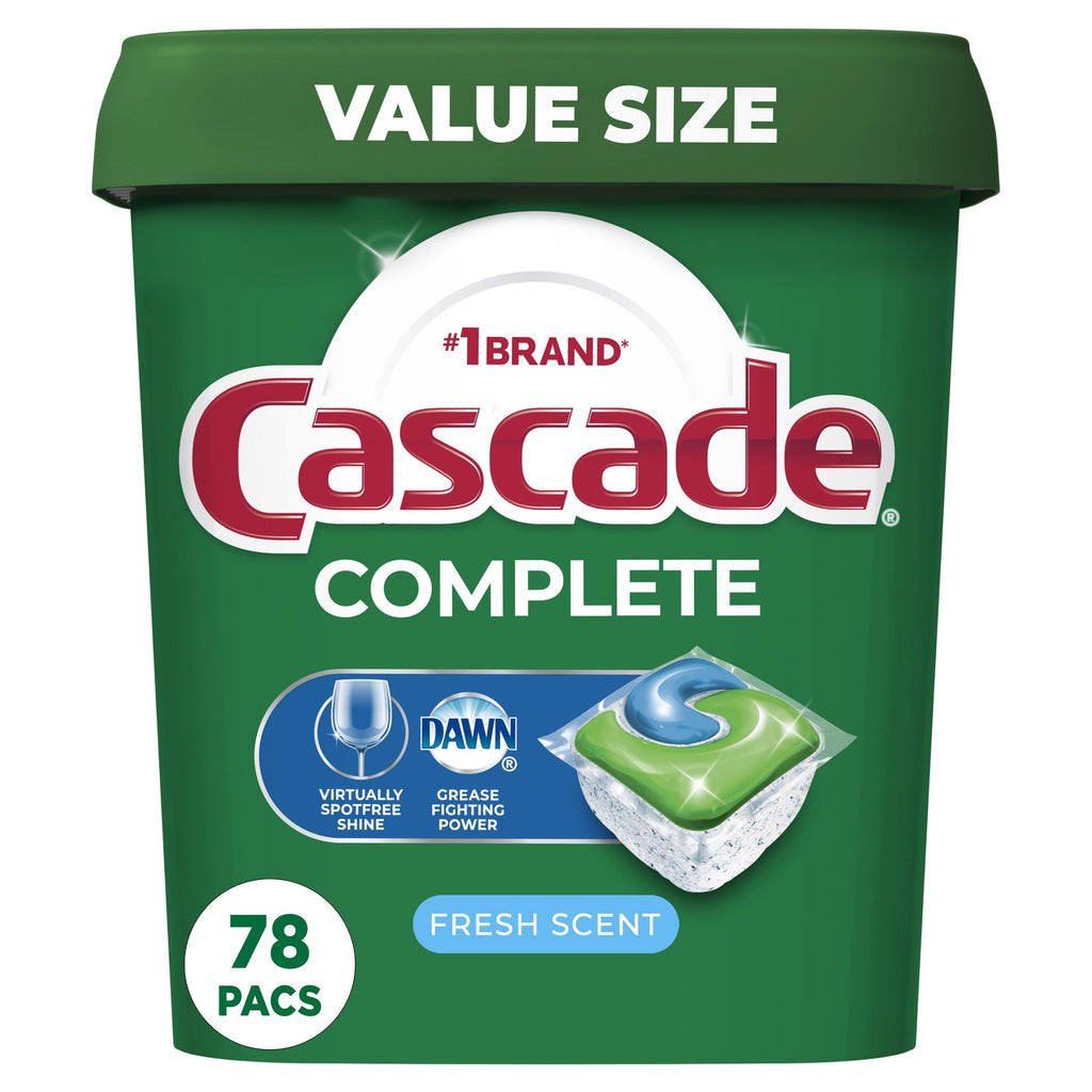 Complete Dishwasher Pods, Action Pacs Dishwasher Detergent, Dishwasher Tabs, Fresh, 78 Count