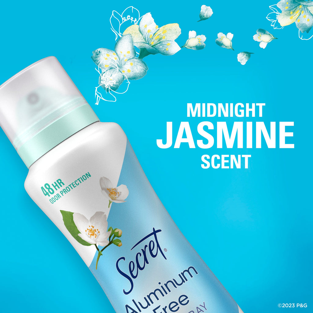 Dry Spray Aluminum Free Deodorant for Women, Midnight Jasmine, 4.1oz, Pack of 2
