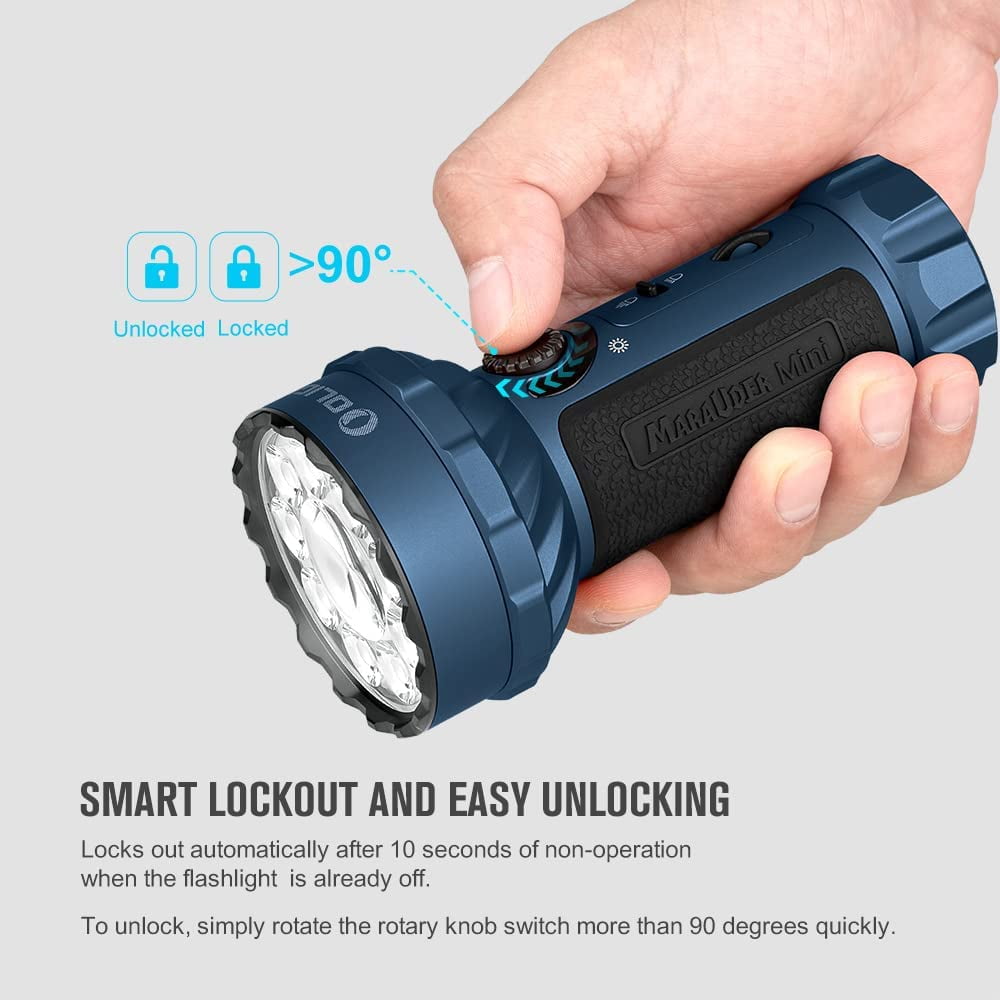 Marauder Mini 7,000 Lumens Bright Flashlight with 600 Meters Beam Distance, Powerful RGB Lights, Magnetic Rechargeable for Outdoors Work, Hunting, and Searching(Midnight Blue)