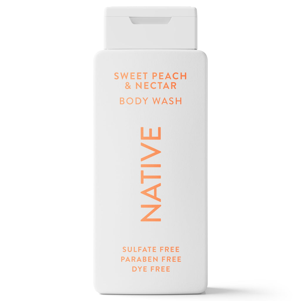 Body Wash, Sweet Peach & Nectar, Sulfate Free, Naturally Derived Ingredients, 24hr Freshness, for Women & Men, 18 fl oz