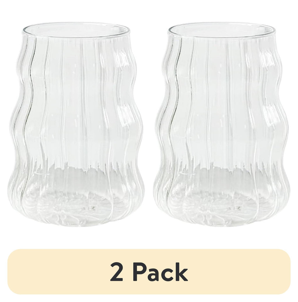 (2 pack) Better Homes & Gardens Fluted Bubble Glass Clear
