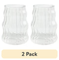 (2 pack) Better Homes & Gardens Fluted Bubble Glass Clear