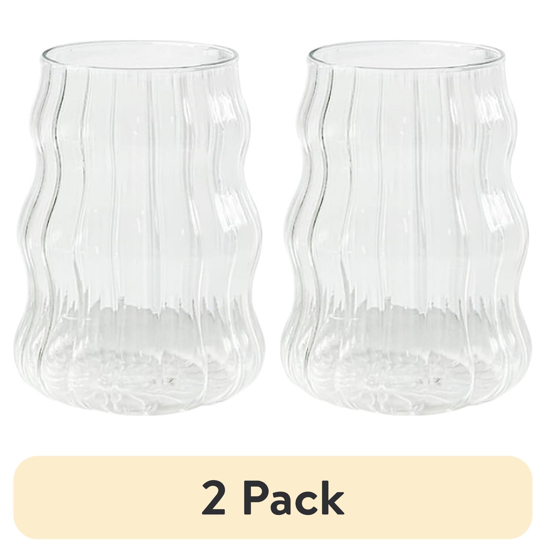 (2 pack) Better Homes & Gardens Fluted Bubble Glass Clear