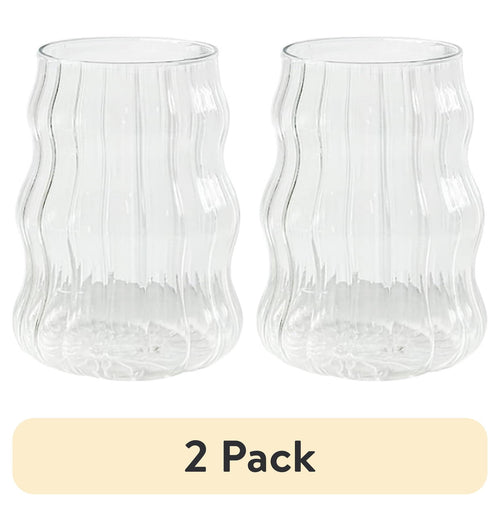 (2 pack) Better Homes & Gardens Fluted Bubble Glass Clear