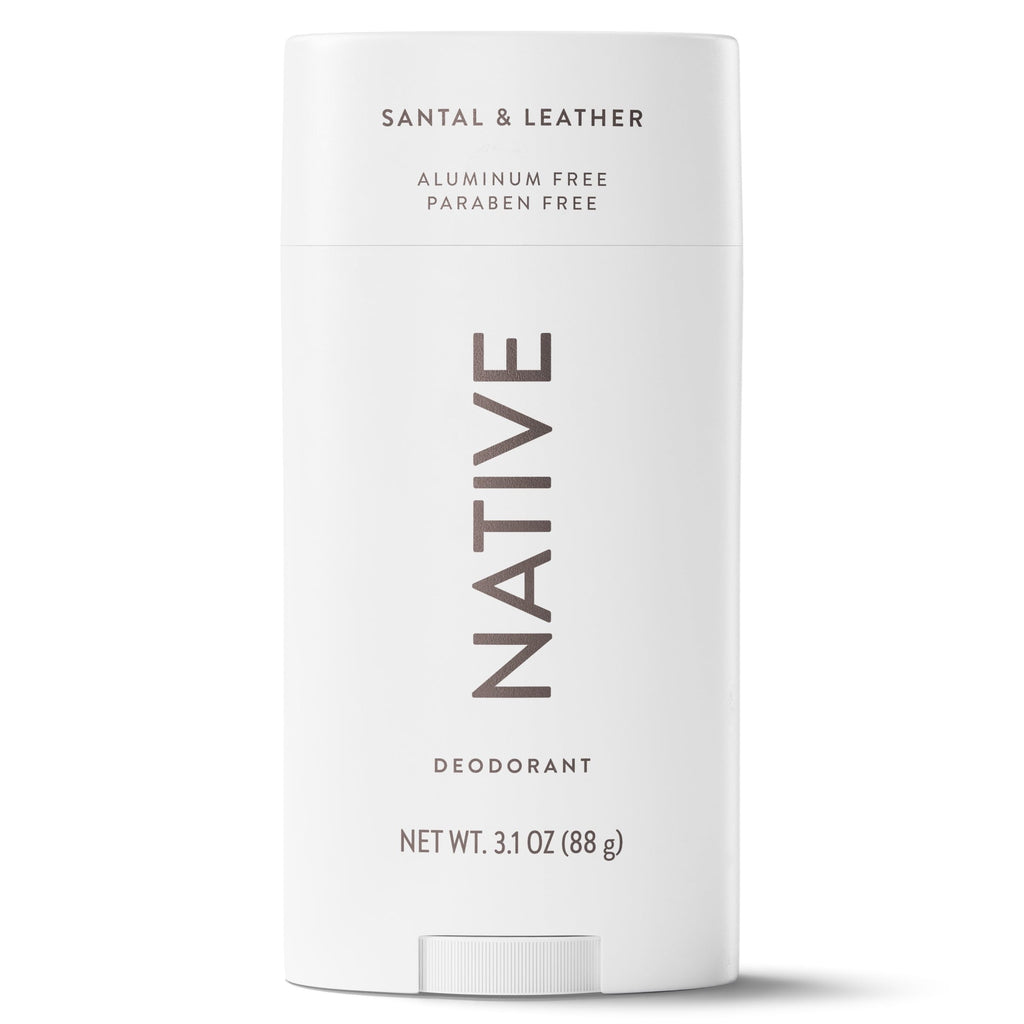 Aluminum Free Deodorant For Men, 72 Hour Solid Deodorant Stick, Santal & Leather, 3.1oz