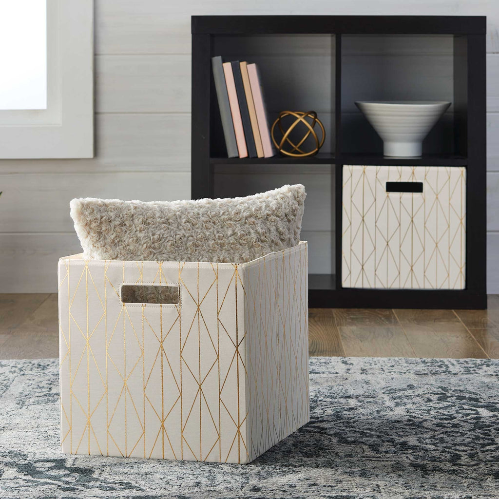 Better Homes & Gardens Collapsible Fabric Cube Storage Bin, Vanilla