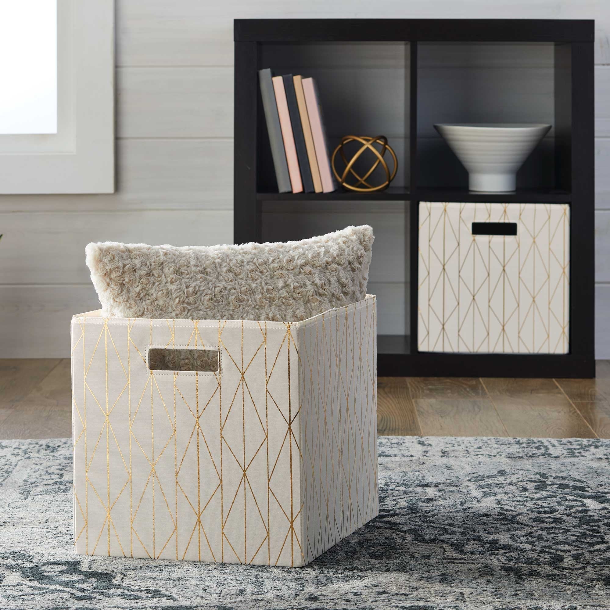 Better Homes & Gardens Collapsible Fabric Cube Storage Bin, Vanilla