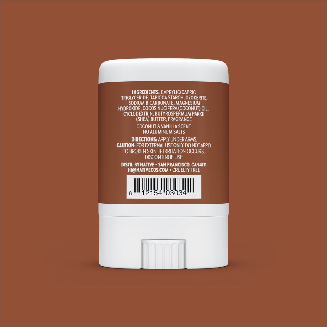 Deodorant, Aluminum Free, Coconut & Vanilla, for Women and Men, Travel Size 0.35 oz