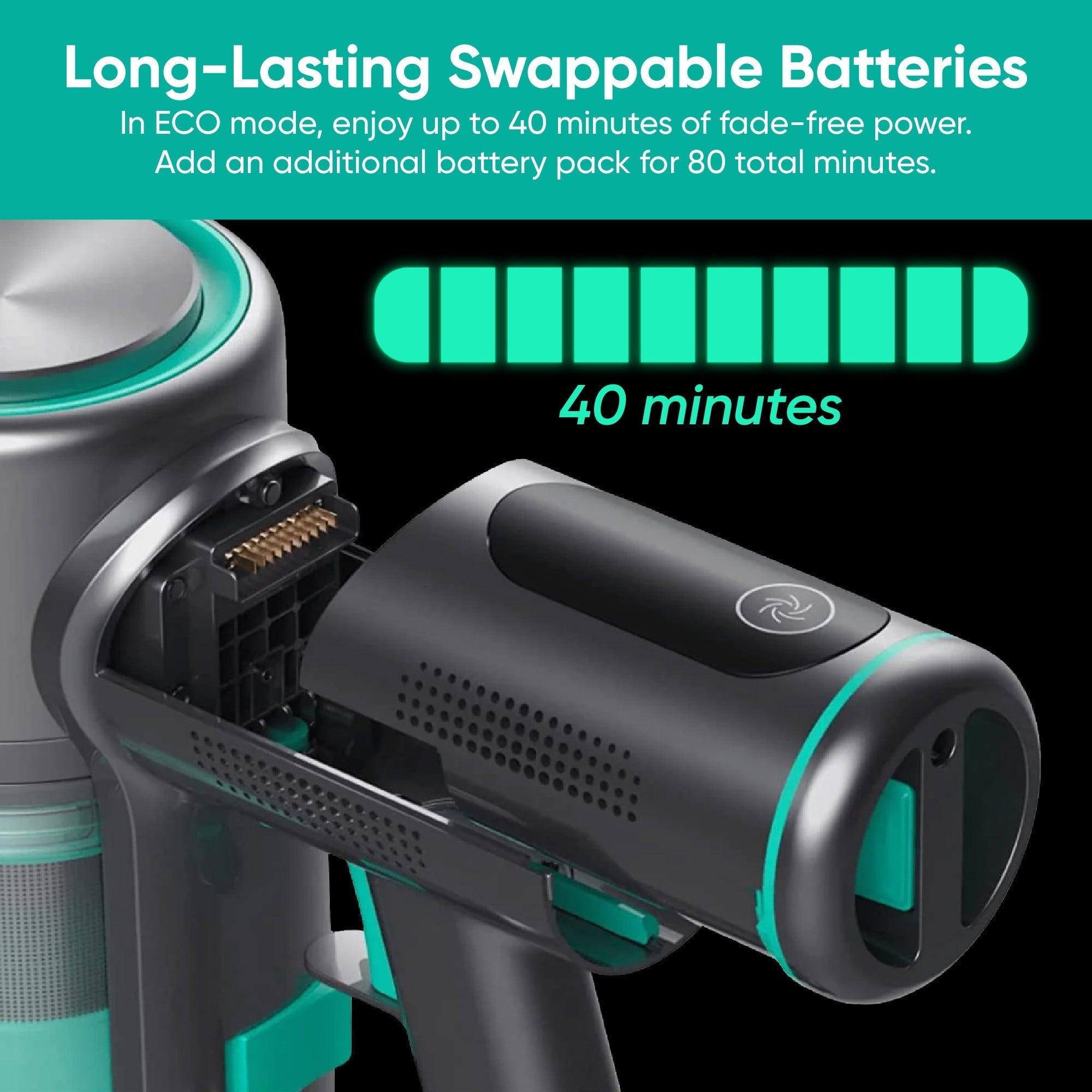 20kPa Cordless Stick Vacuum Cleaner — Lightweight for, Hard Floors & Pet Hair