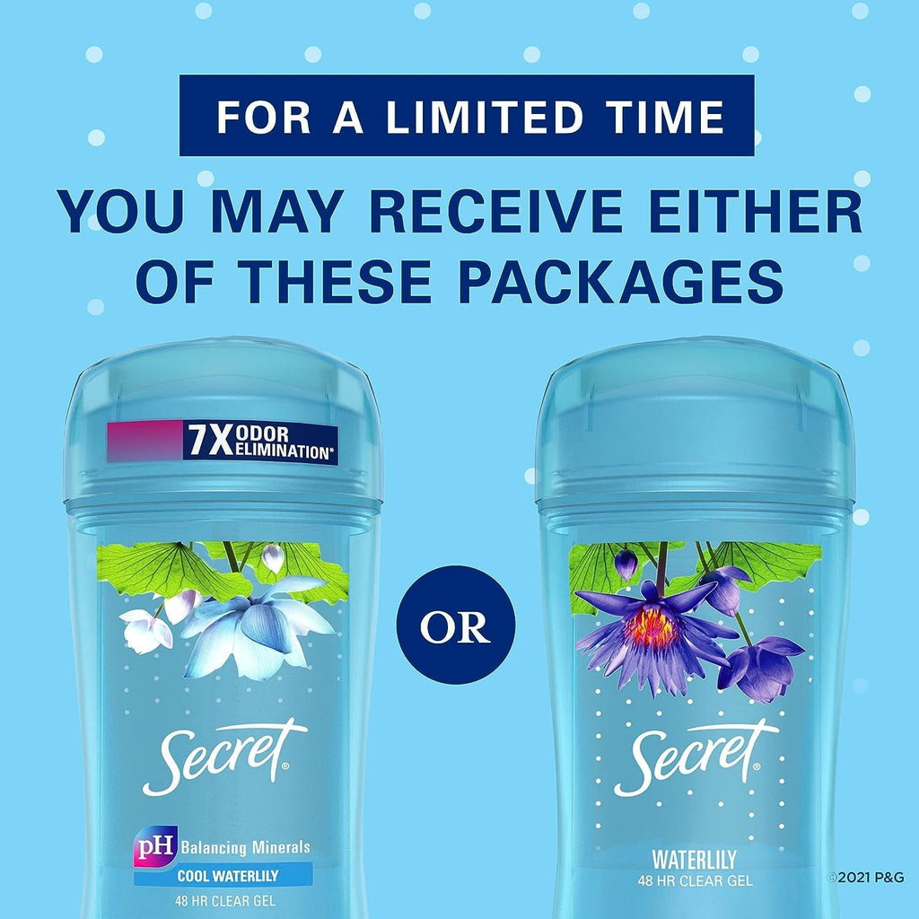 Fresh Clear Gel Antiperspirant and Deodorant for Women, Waterlily Scent, 2.6oz (Pack of 3)