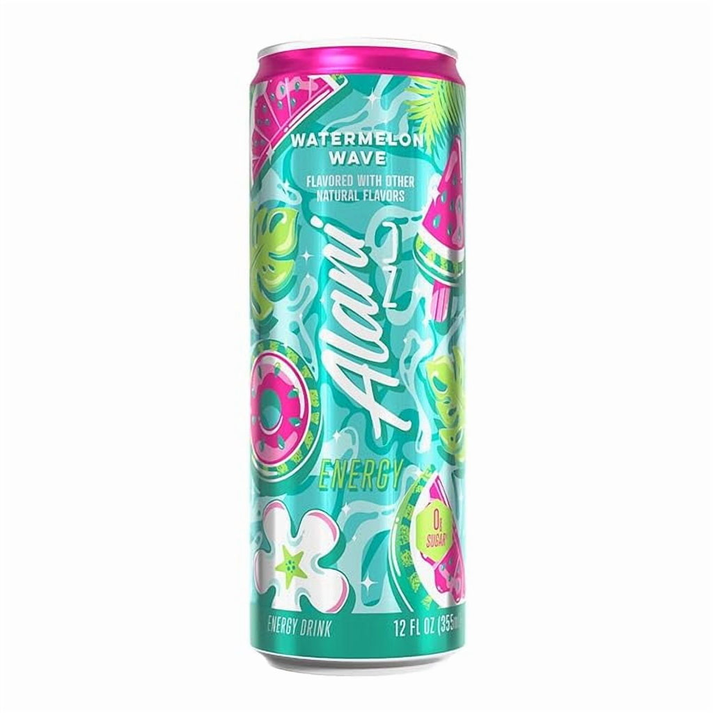 New Alani Energy Drinks Variety Pack - Blue Slush, Pink Slush, and Watermelon Wave, Sugar-Free & Low-Calorie (12 fl oz, Pack of 6)