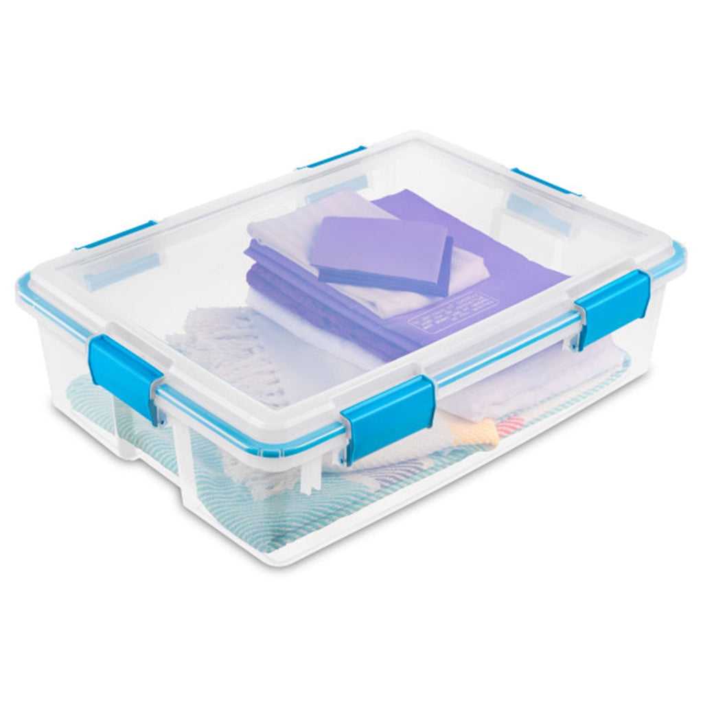 7.5 Quart Clear Plastic Storage Box with Latching Lids, (6 Pack)