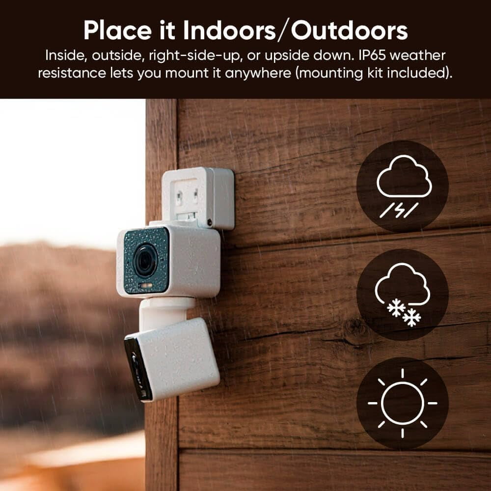 Duo Cam Pan Indoor/Outdoor Smart Security Camera 2K IP65 360° Pan/Tilt with Color Night Vision and Spotlight