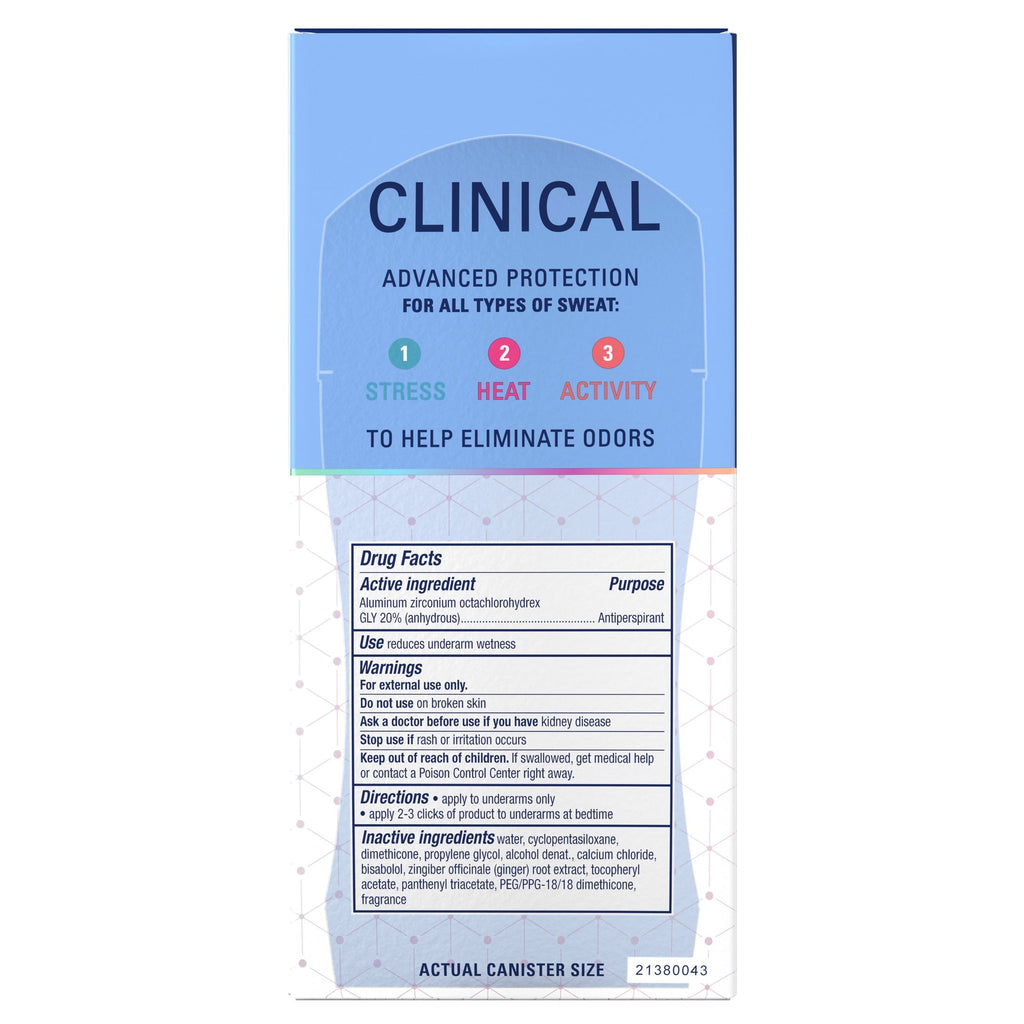 Clinical Antiperspirant Deodorant for Women, 100HR Sweat & Odor Protection, Pro-Hyaluronic Acid, Clear Gel, Clean Lavender, 2.6oz