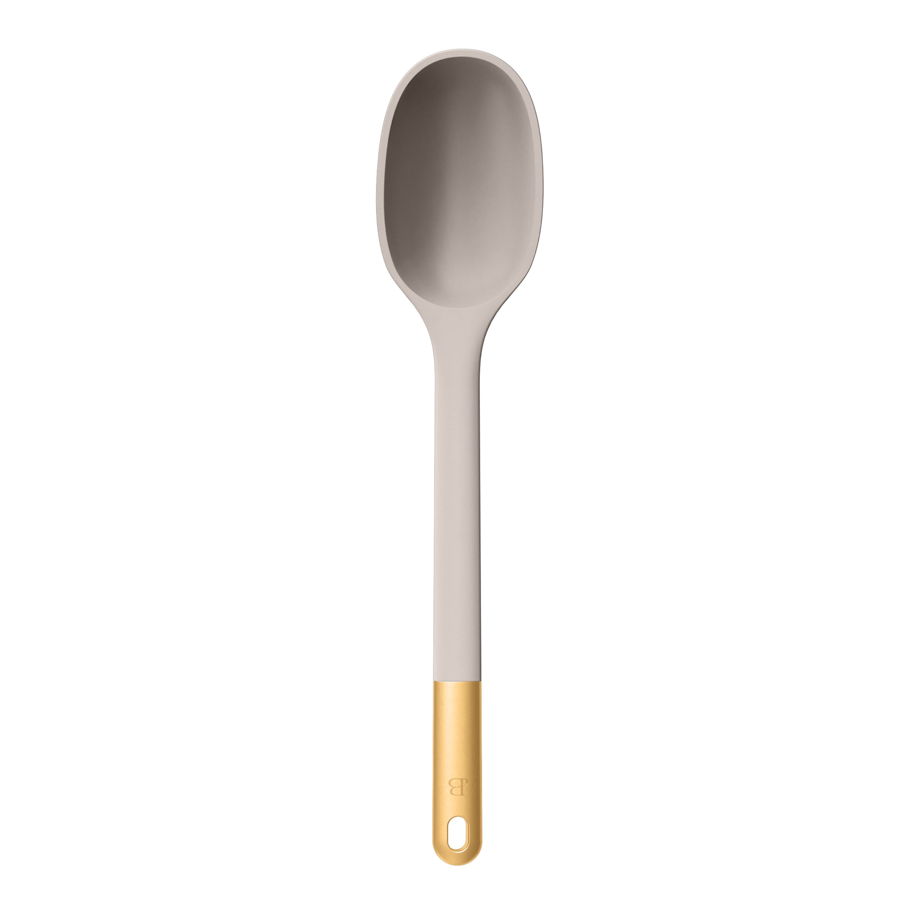 6-Piece Silicone Kitchen Utensil Tool Set with Rotating Rack by Drew Barrymore, Porcini Taupe