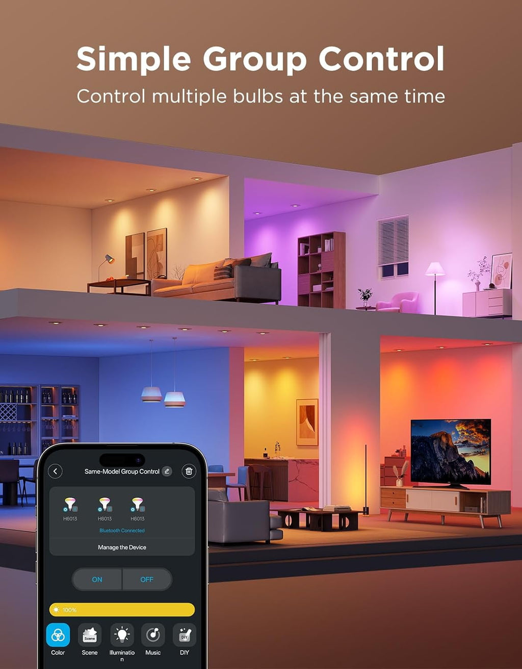 E26 Smart LED Colored Light Bulbs (6pack)