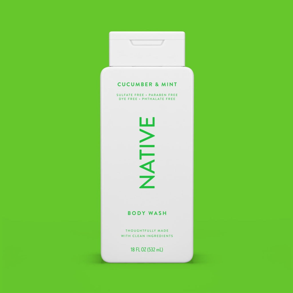 Body Wash, Cucumber & Mint, Sulfate Free, Naturally Derived Ingredients, 24hr Freshness, for Women & Men, 18 fl oz