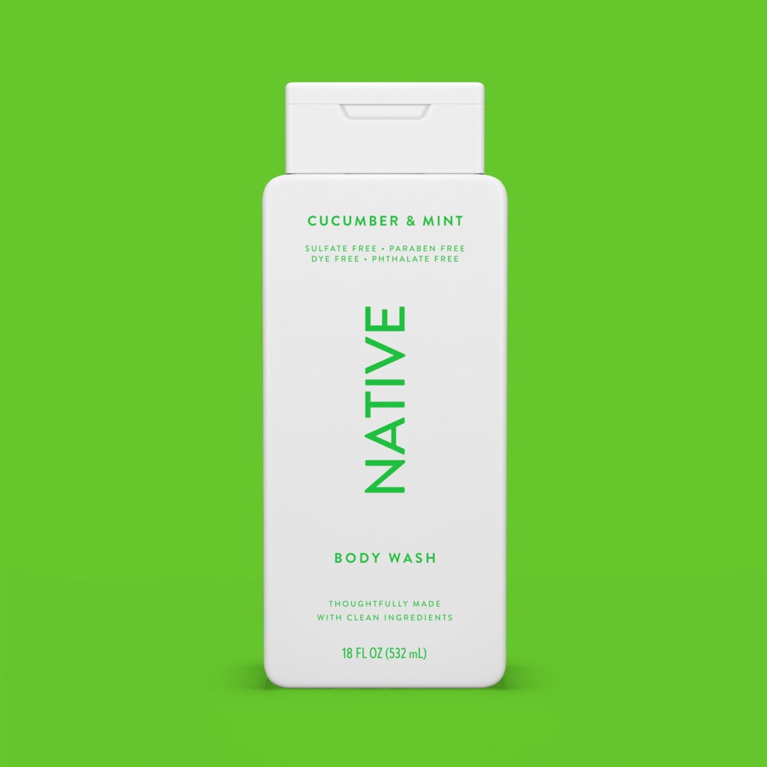 Body Wash, Cucumber & Mint, Sulfate Free, Naturally Derived Ingredients, 24hr Freshness, for Women & Men, 18 fl oz