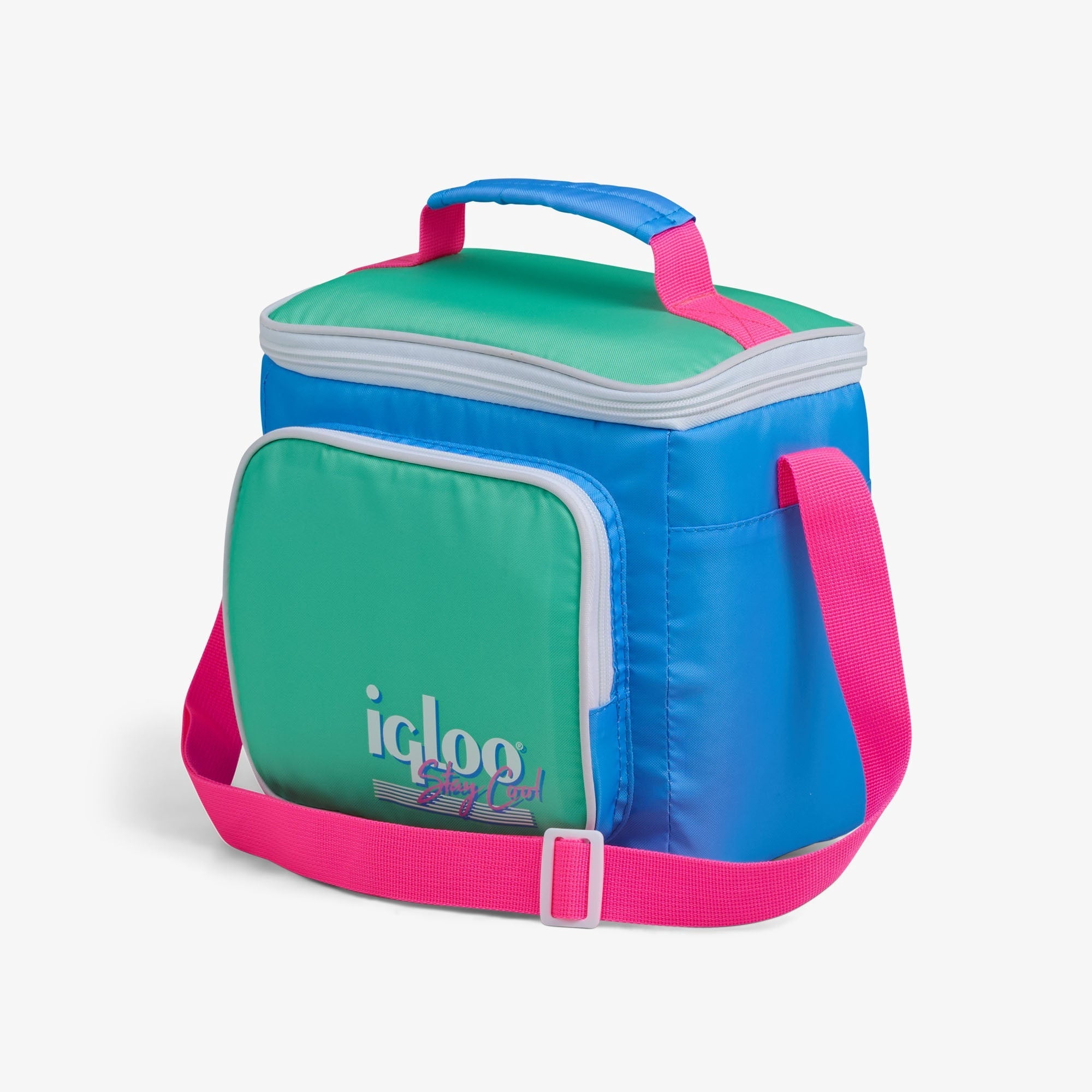 Igloo 9 can Retro Square Lunch Cooler Bag, Lilac Breeze and Light Blue
