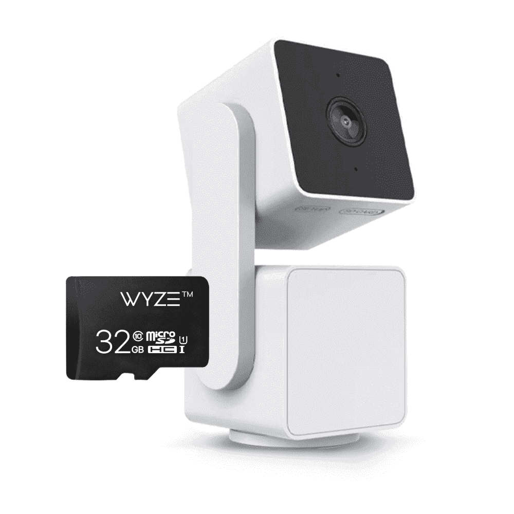 Cam Pan v3 Security Camera Bundle with FREE 32gb MicroSD Card, Indoor/Outdoor IP65 1080P 360° Pan/Tilt/Zoom, Wi-Fi Smart Home Security Camera with Motion Tracking for Baby & Pet, Color Night Vis