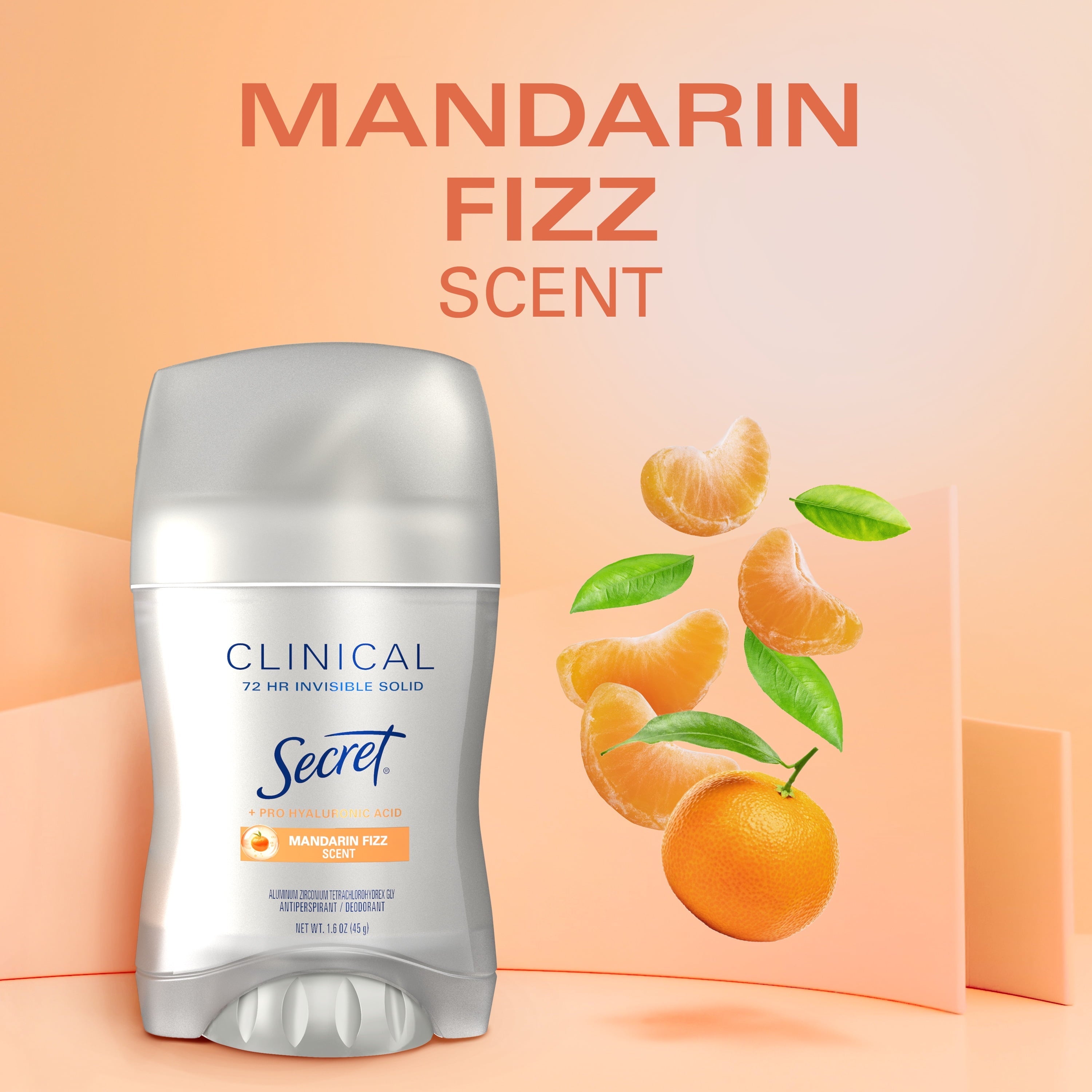 Clinical Antiperspirant Deodorant for Women, 100HR Sweat & Odor Protection, Hyaluronic Acid, Invisible Solid, Stress Response, 2.6 oz