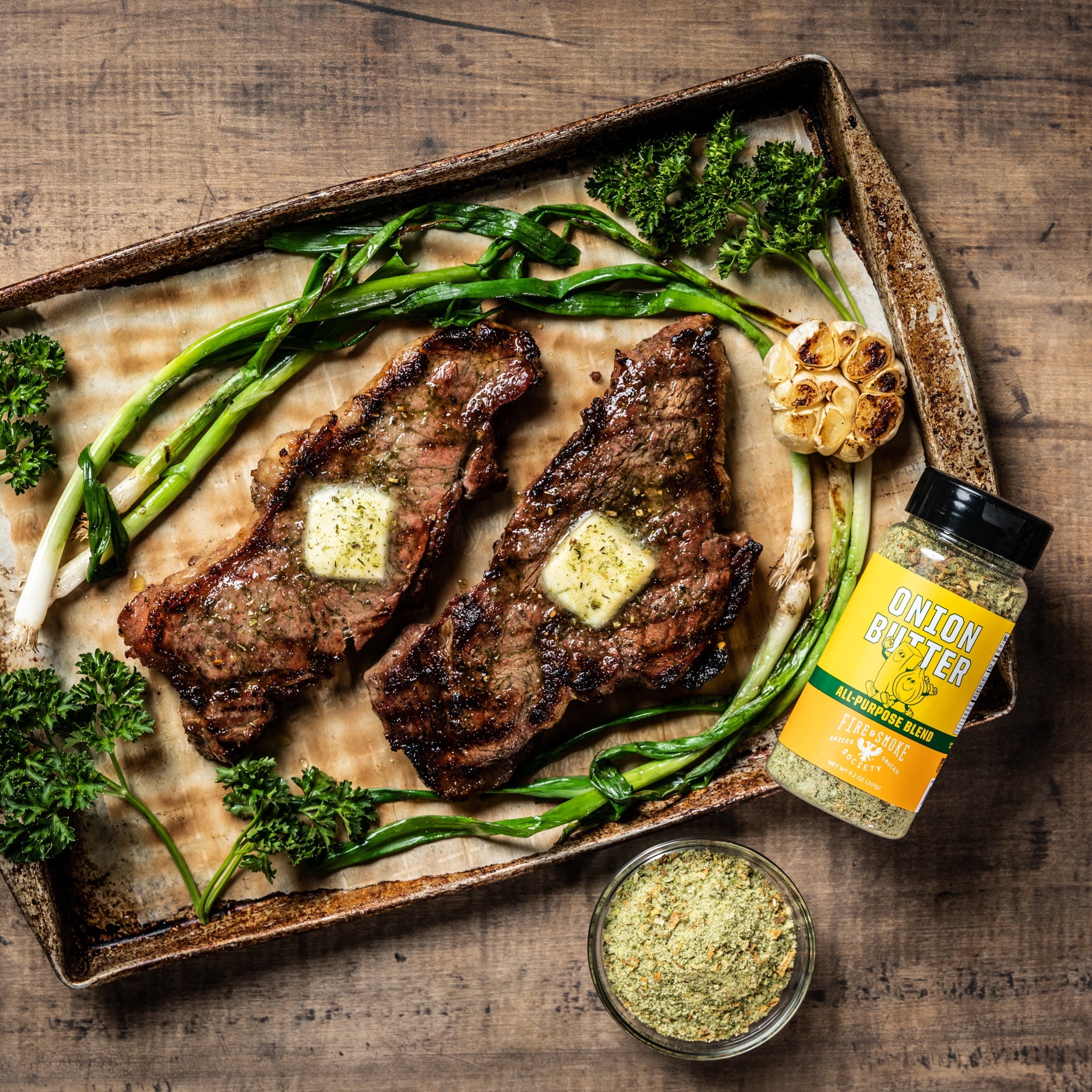 Fire & Smoke Society Onion Butter All Purpose Seasoning Blend, BBQ Rub, 9.2 Ounce Mixed Spices & Seasonings