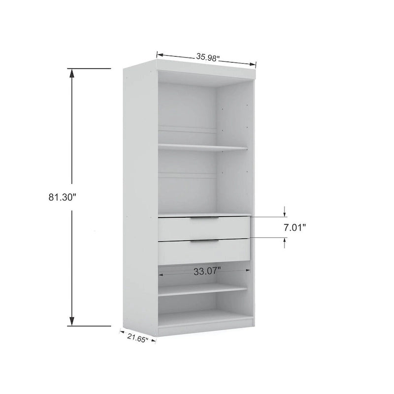Mulberry 2.0 Modern 3 Sectional 6 Drawer Wardrobe Closet Set of 3