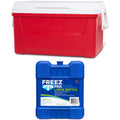 48 QT Laguna Ice Chest Cooler, Red, 1 Count and Freez Pak Large Ice Pack, 1 Count