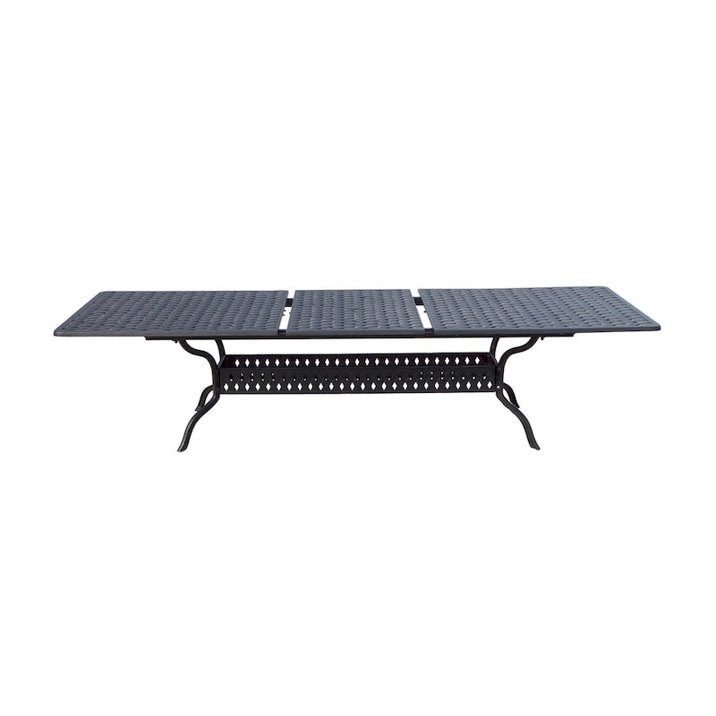 Nassau 11-Piece Patio Dining Set (with 2 Swivel Rockers) and 42 x 92 / 42 x 120 Rectangular Extension Dining Table