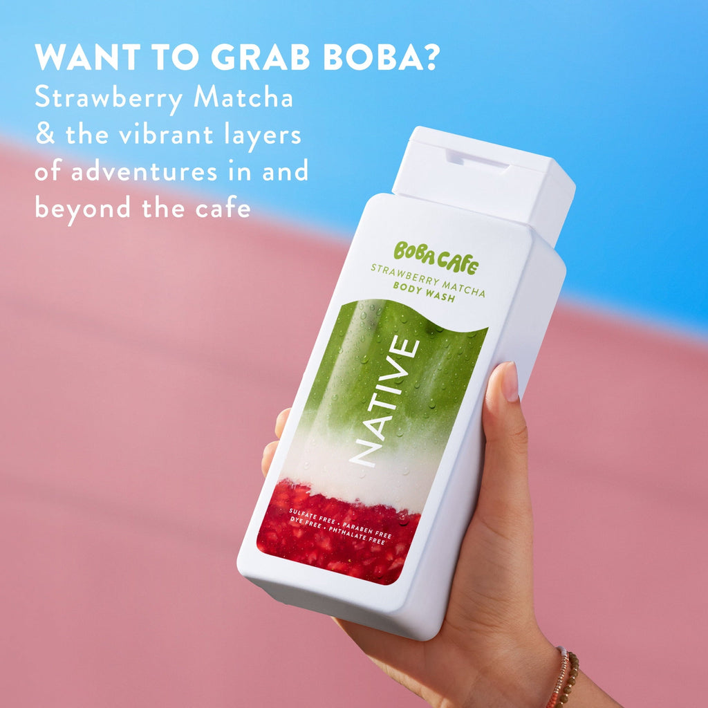 Body Wash, Limited Edition Berry Blossom Tea, Sulfate Free Body Wash for Women & Men, Boba Café, 18 fl oz
