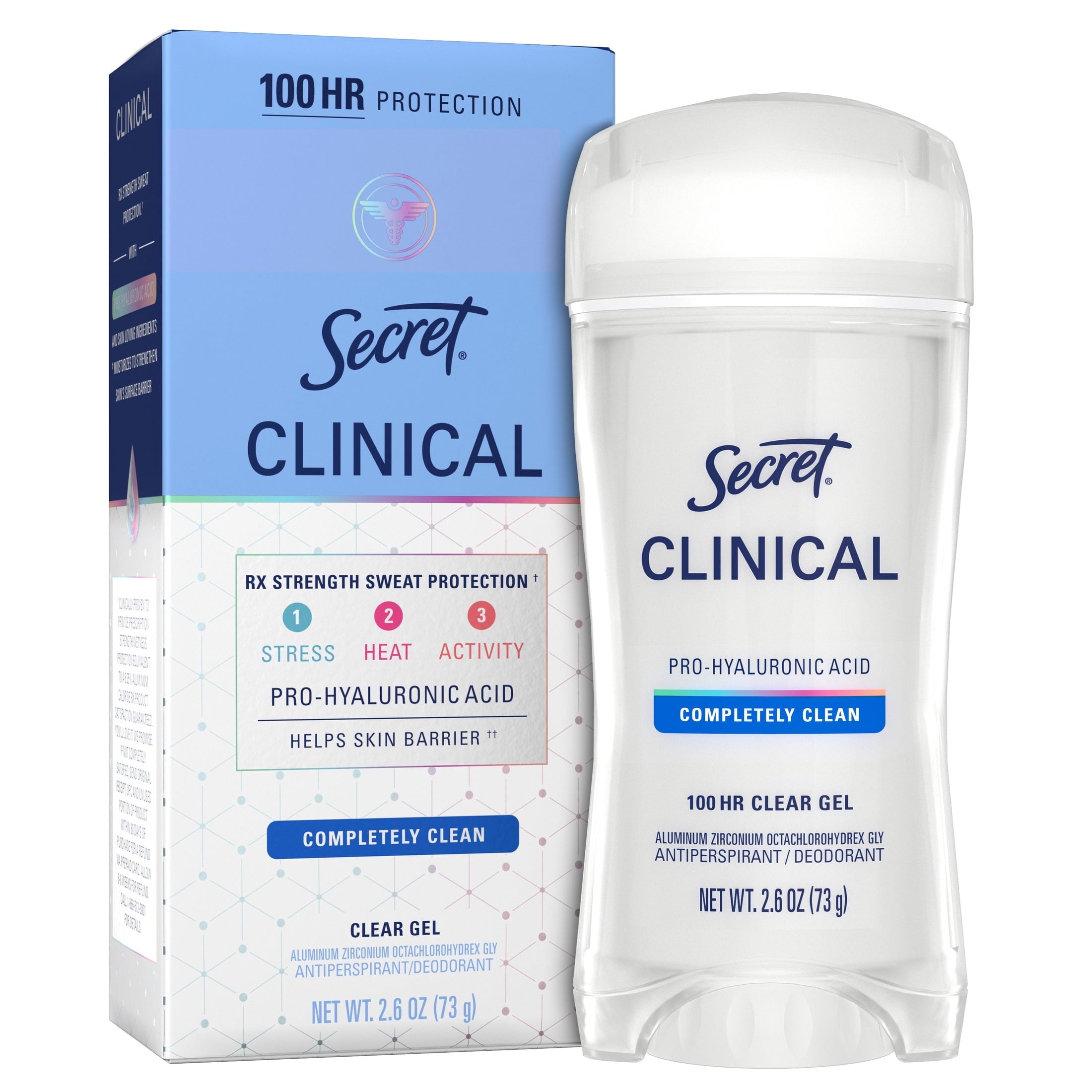 Clinical Antiperspirant Deodorant, Clear Gel with Pro-Hyaluronic Acid, 2.6oz