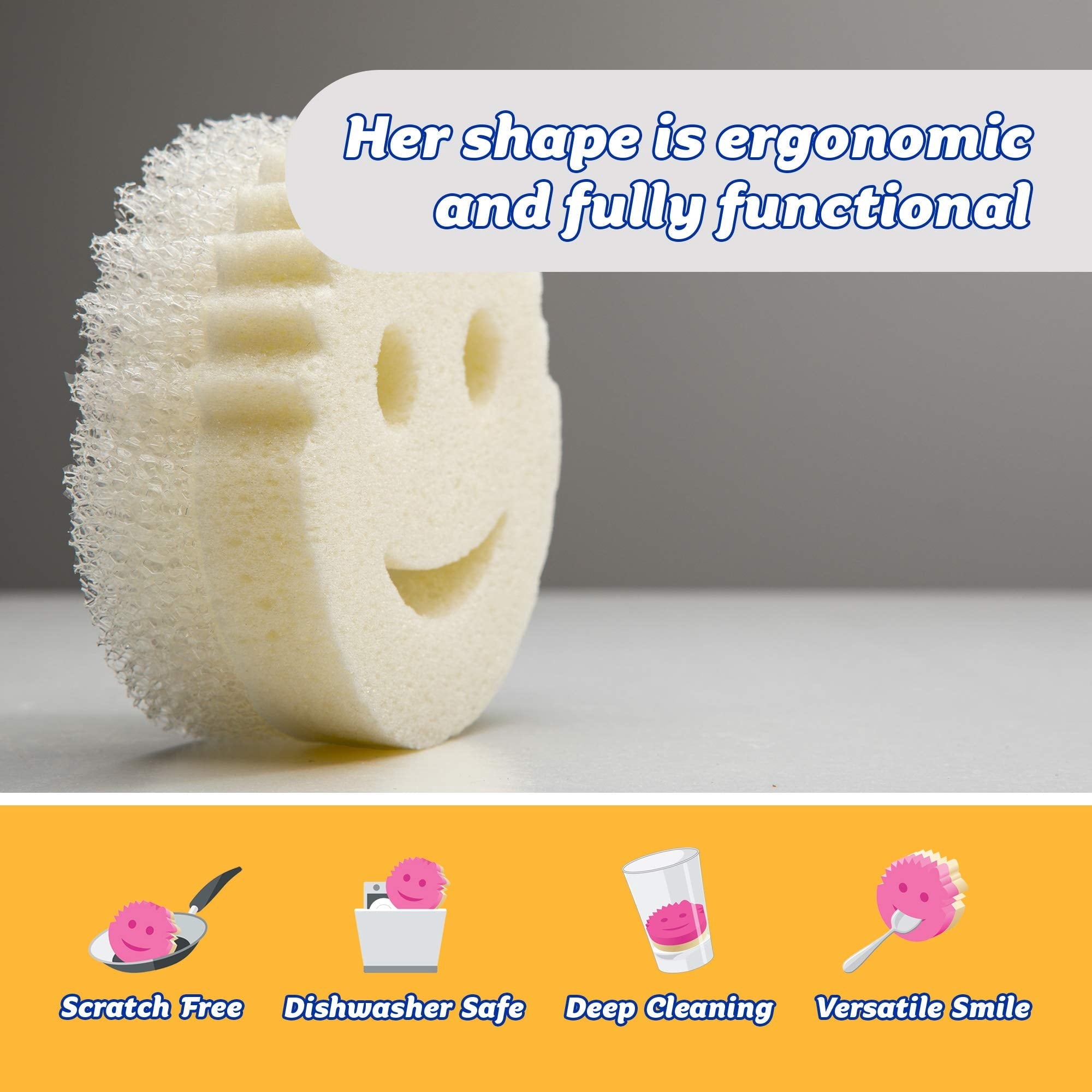 Dual-Sided Sponge and Scrubber- Scrub Mommy Dye Free, 1 Count
