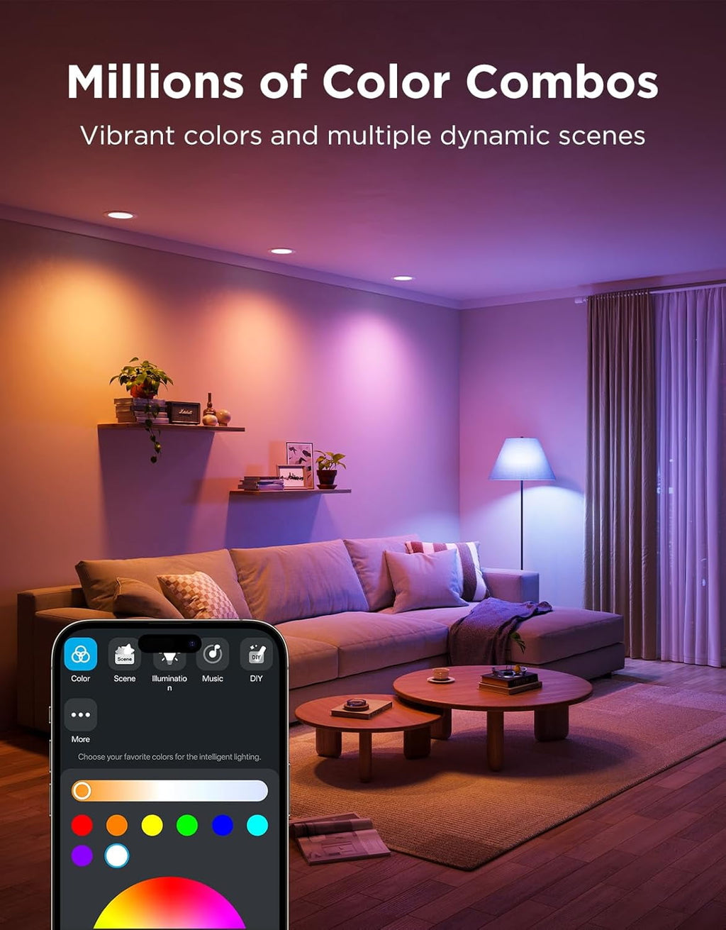 E26 Smart LED Colored Light Bulbs (4pack)