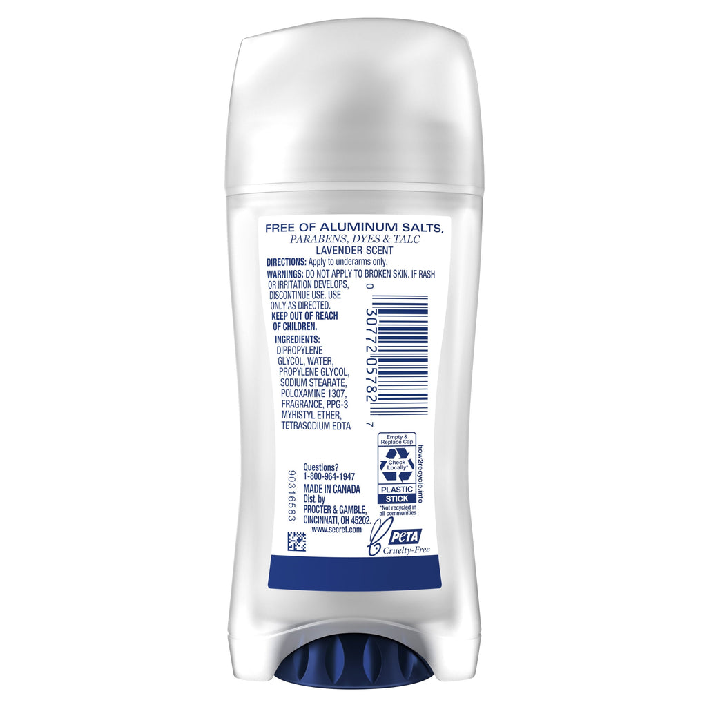 Aluminum Free Deodorant for Women, Clear Solid, Lavender, 2.4 oz