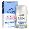 Clinical Antiperspirant Deodorant for Women, 100HR Sweat & Odor Protection, Hyaluronic Acid, Invisible Solid, Completely Clean, 1.6 oz