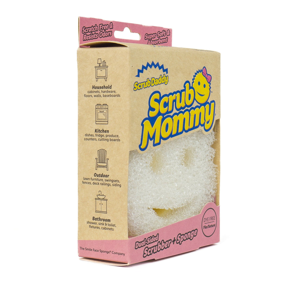 Dye Free Scrub Mommy - Non-Scratch Dish Scrubber Cleaning Sponge Multi-Surface Safe – Dye Free Dual-Sided Dish Sponge for Scrubbing and Wiping, 1 Count