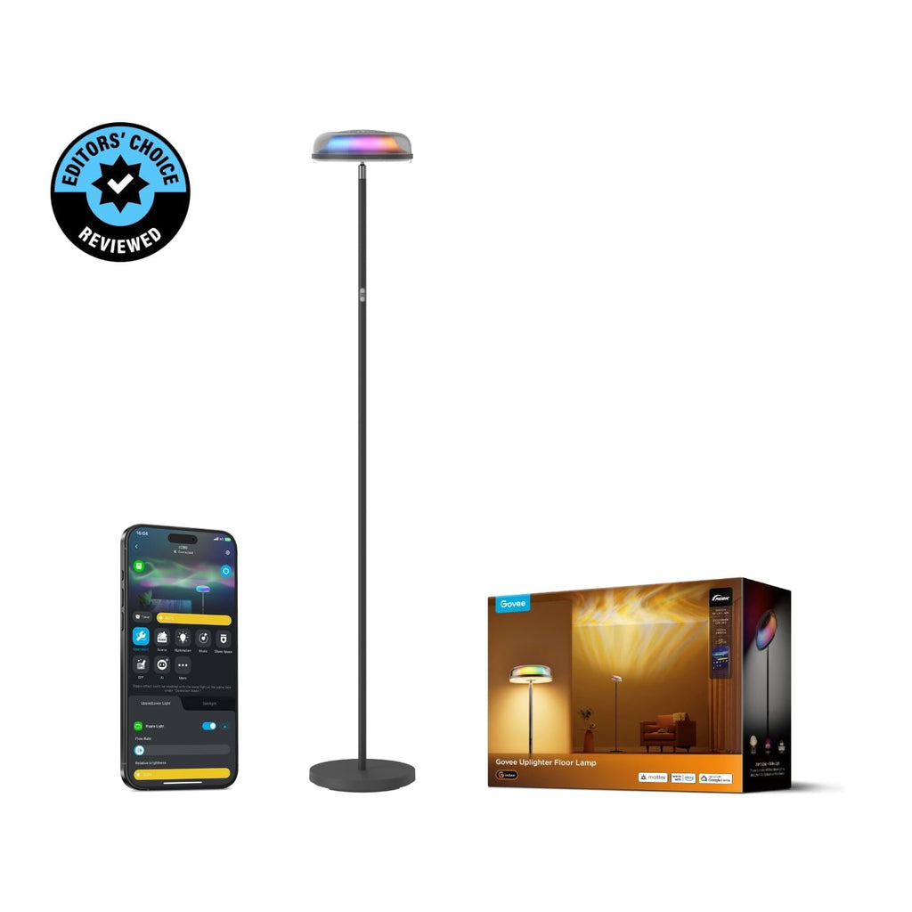 Floor Lamp RGBIC Ripple Projector Modern Style - LED, Dimmable, 1000lm, White