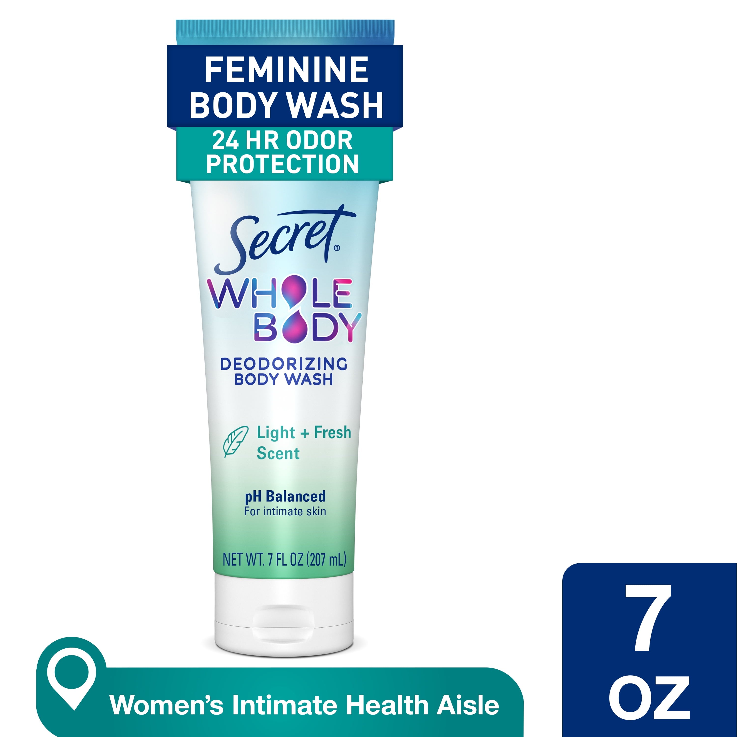 Feminine Wash 24 HR Deodorizing Body Wash for Women, Light & Fresh, 7oz