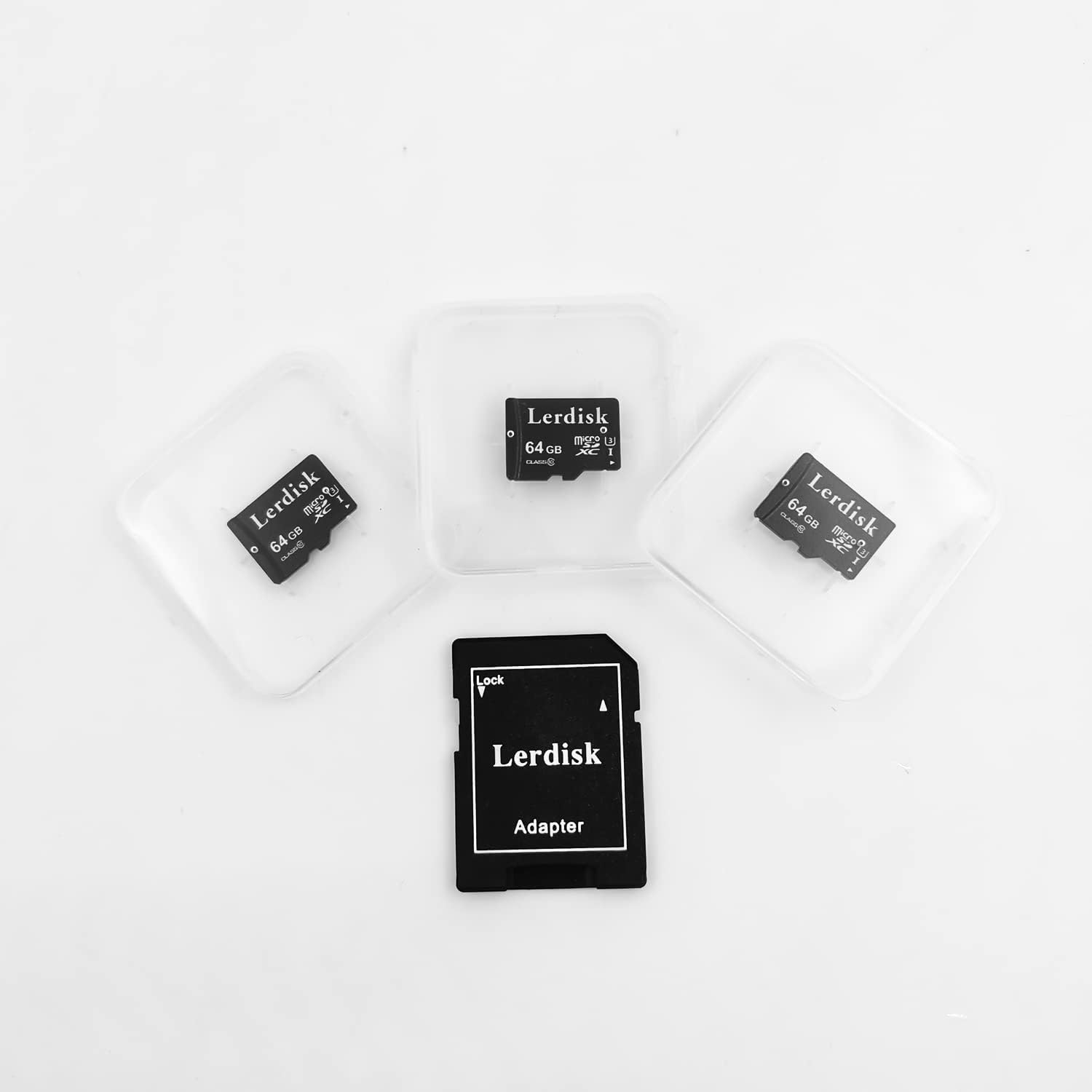 Factory Wholesale 64GB Micro SD Card 3-Pack, U3 A1 V30 Class 10, 80+MB/s Read for 4K Camera,Game Console, Drone,CCTV -with SD Adapter(3x64GB)